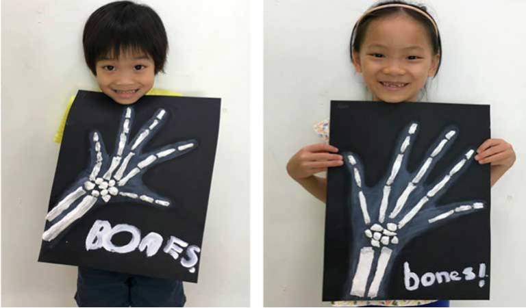 Ray and Renee created models of hands and learnt about bones and fingerprints!