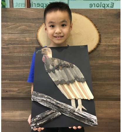 Aden learnt all about vultures and made a beautiful art piece!