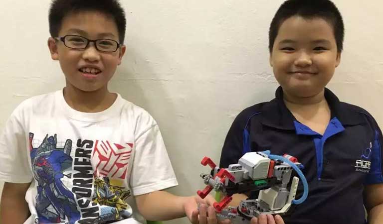Building EV3 robots involves mechanical and visualisation thinking.